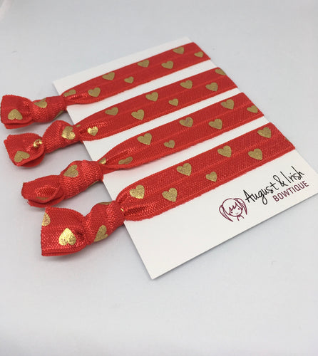 Red Love Hair Ties