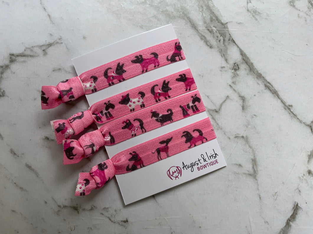 Pink Scottie Dog Hair Ties